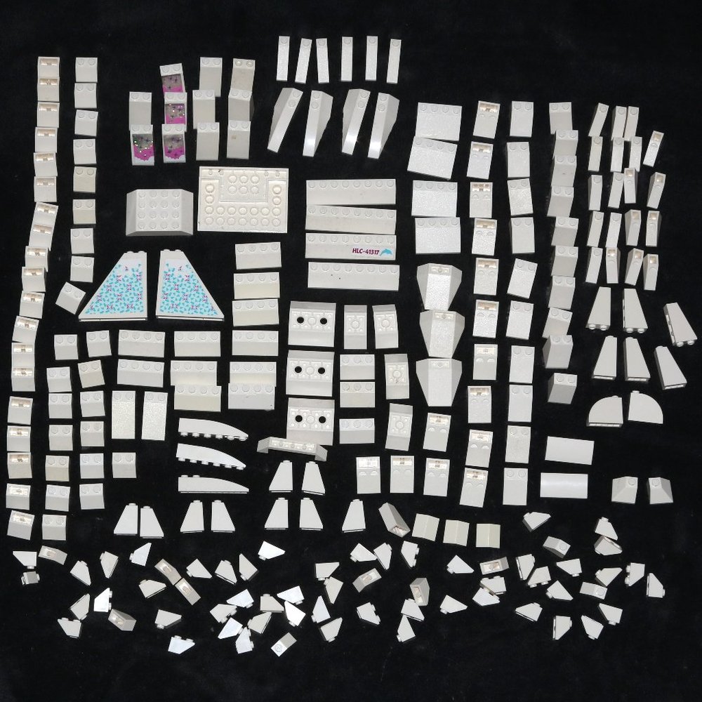 WHITE LEGO ROOF SLOPE BULK LOT - 244 PCS